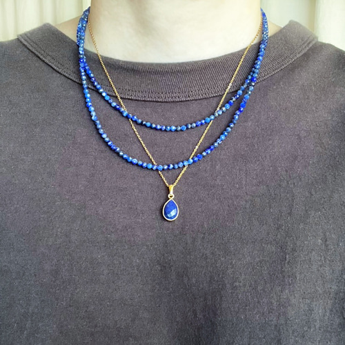 人気セット！】ラピスラズリ ロングネックレスセット 2WAY 12月誕生石
