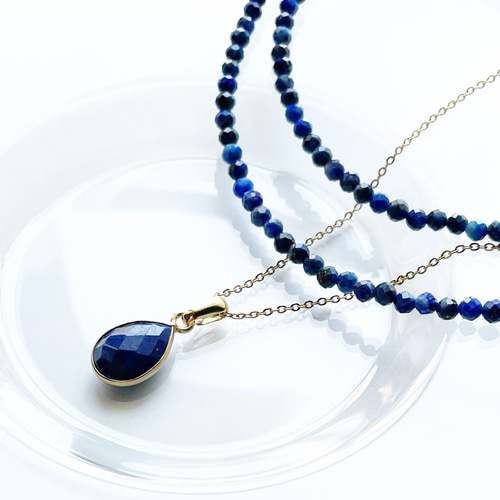 人気セット！】ラピスラズリ ロングネックレスセット 2WAY 12月誕生石