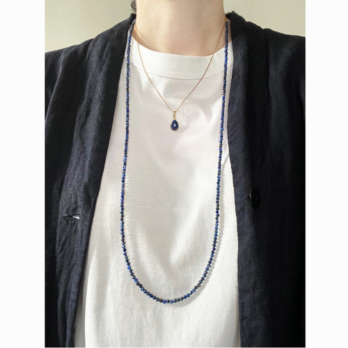 人気セット！】ラピスラズリ ロングネックレスセット 2WAY 12月誕生石