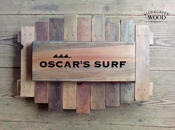 【オーダー看板製作】総檜 シーサイドカフェ風 / 自然塗装 