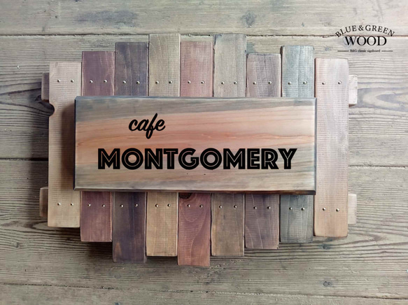 【オーダー看板製作】総檜 シーサイドカフェ風 / 自然塗装 