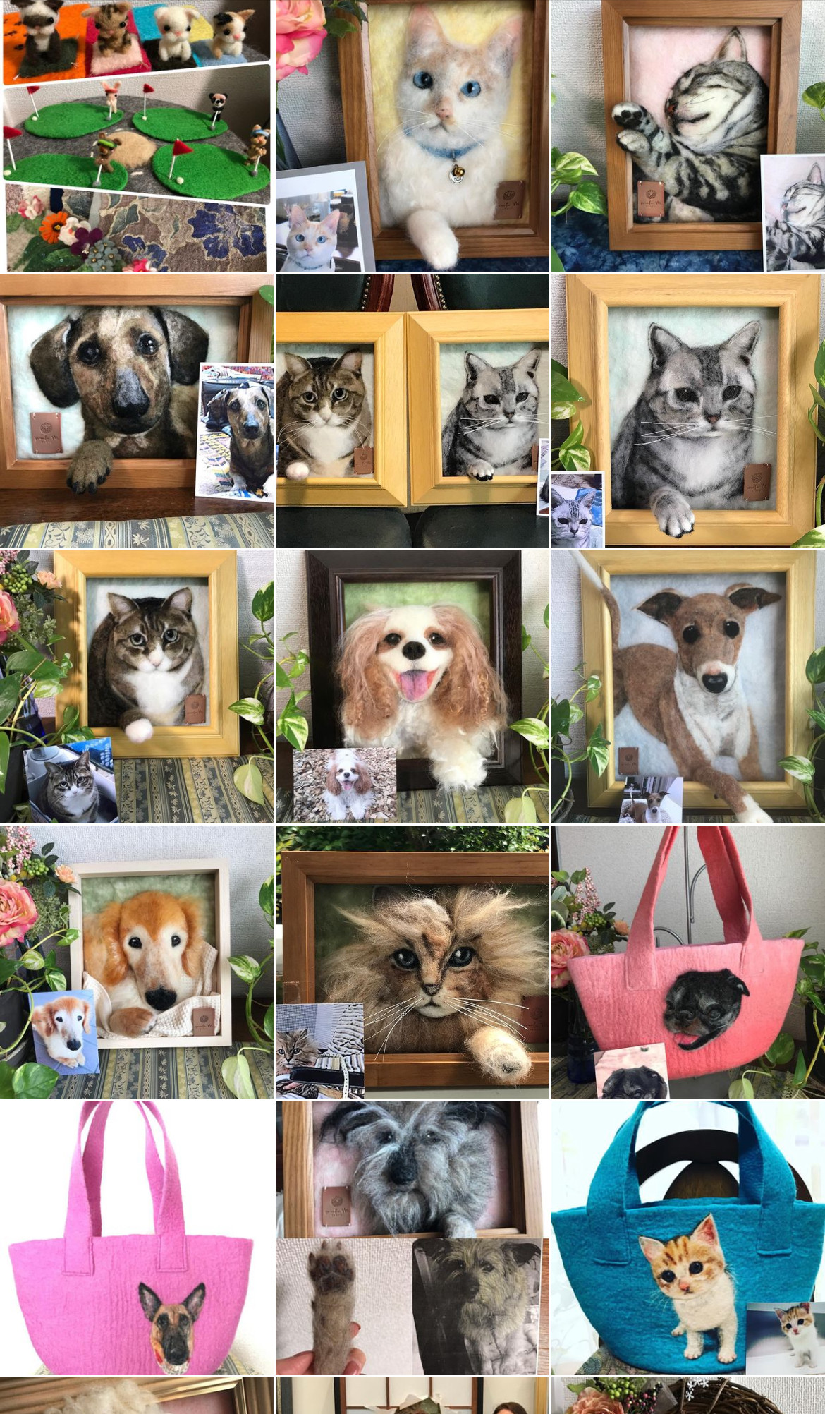 【フレームオーダー】うちの子（子達）そっくりフェルトアートフレーム