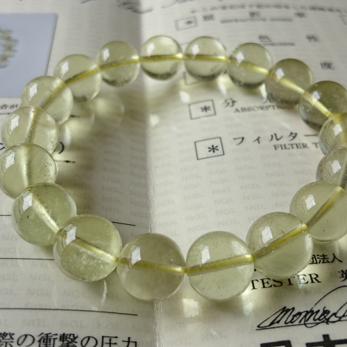 極上✨リビアングラス✨ブレスレット✨鑑別付 ブレスレット F* 通販