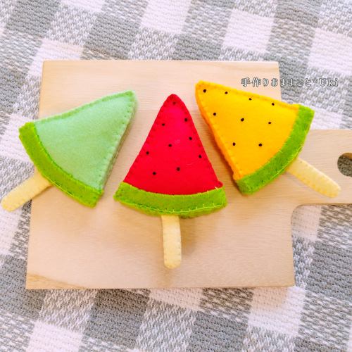 フェルトおままごと アイス屋さん♪アイスキャンディー10個セット