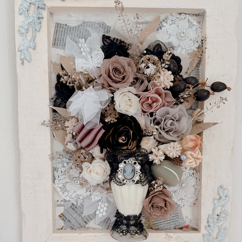 デコバージュ アンティーク調 リメイク 鉢カバー 花冠 デコバージュ