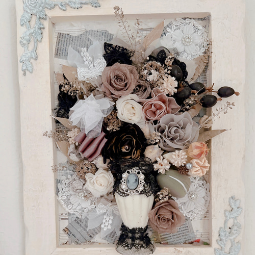 ❤️SALE❤️アンティークカメオ出演デコパージュ壁掛けアレンジ