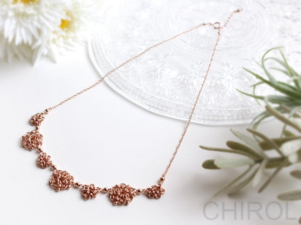 チェーンの モチーフ✿ お花 ネックレス/ 14kgf Pink【送料込み】 28,925円