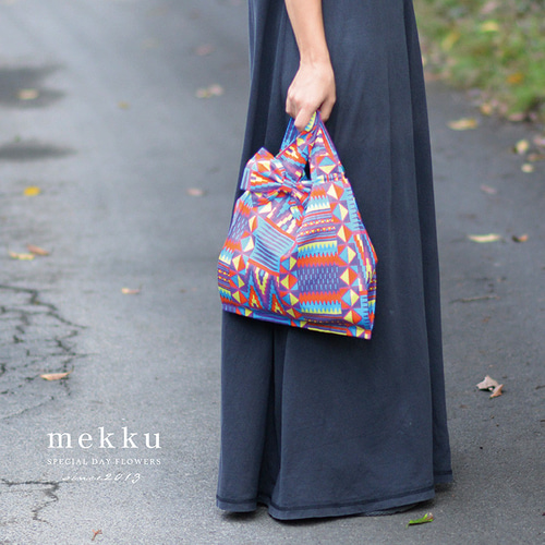 2WAY】【BAG＆髪飾りSET】アフリカ柄バッグ＆リボン髪飾り