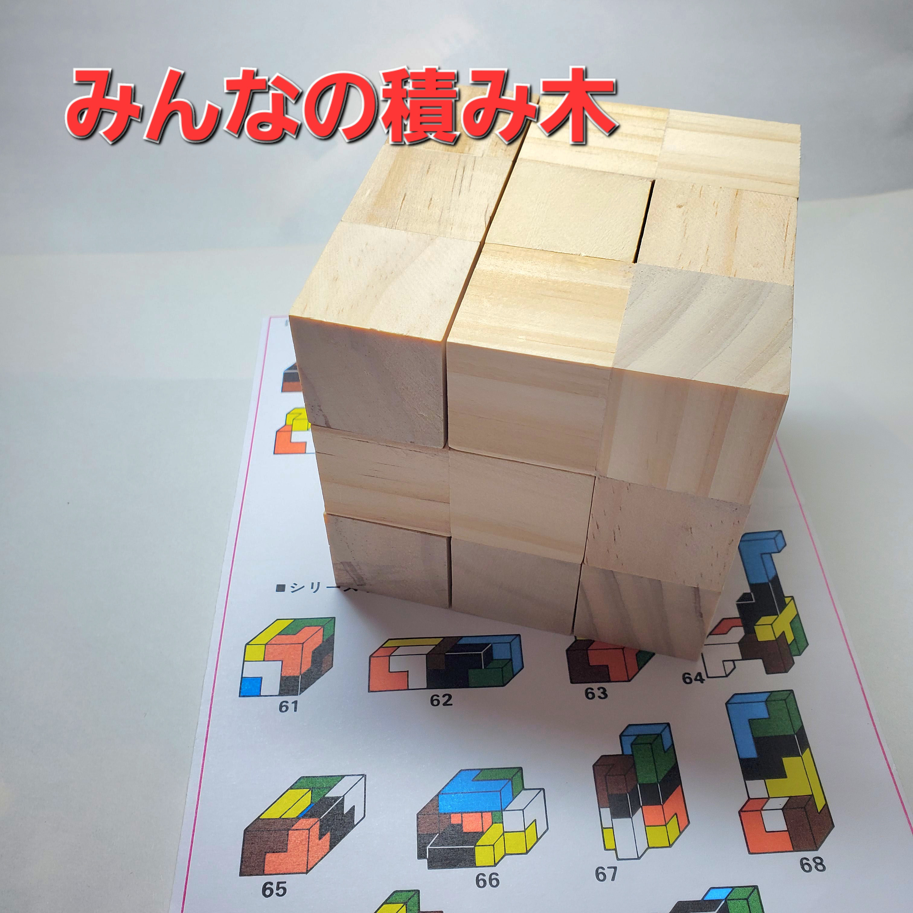 『nmnm』mimiのニキーチン みんなの積木・模様づくり ☆知育玩具□ハンドメイドのニキーチンの「みんなの積み木」ミニ