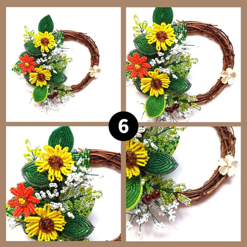 ○✨miniリース2 各1,800円 ビーズのフラワーリース お好きなリースを