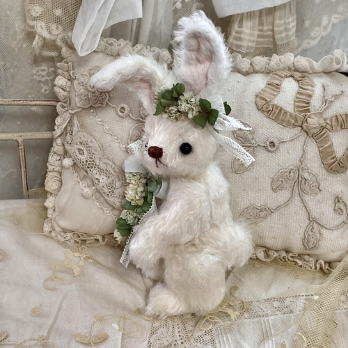 刺繍 うさぎ 作家 テディベア ハンドメンド ぬいぐるみ Moppel 作家 テディベア ハンドメンド ぬいぐるみ うさぎ クマ