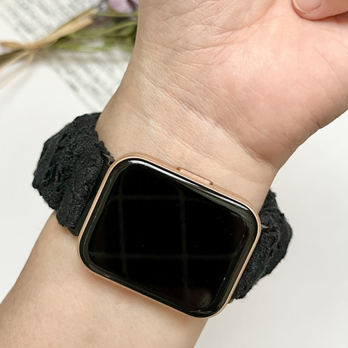 肌に優しい楽ちんシュシュベルト スマートウォッチ バンド 20mm