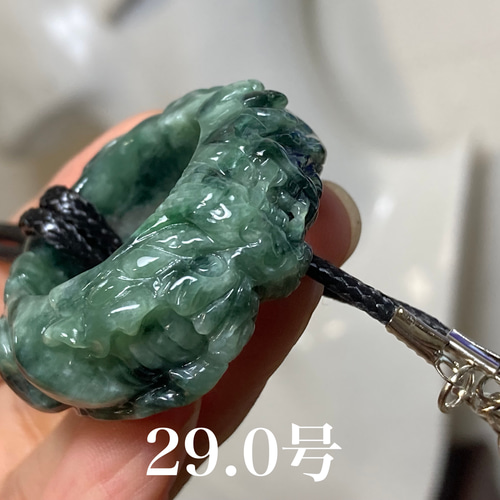 RS7-189 一点物 手彫り 青龙護主 平安御守 ネックレス 29.0号 リング  