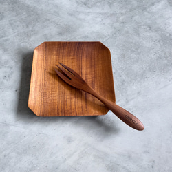 世界三大銘木 チーク無垢材 フォーク 果物 和菓子 木製食器　キャンプ アウトドア BBQ 6枚目の画像