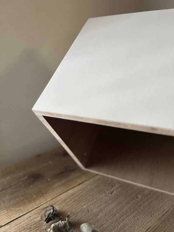 撮影雑貨　撮影用雑貨　スツール　ボックス　ホワイト　30cm 五面体になっています 写真4枚目
