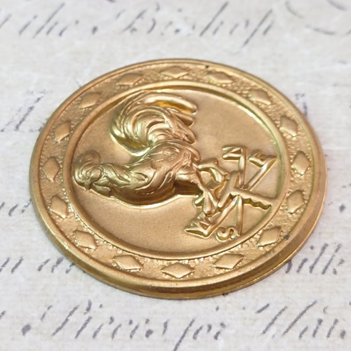 BEHOLD 風見鶏 2個 鶏 メダル カボション レリーフ 鳥 真鍮製 アメリカ