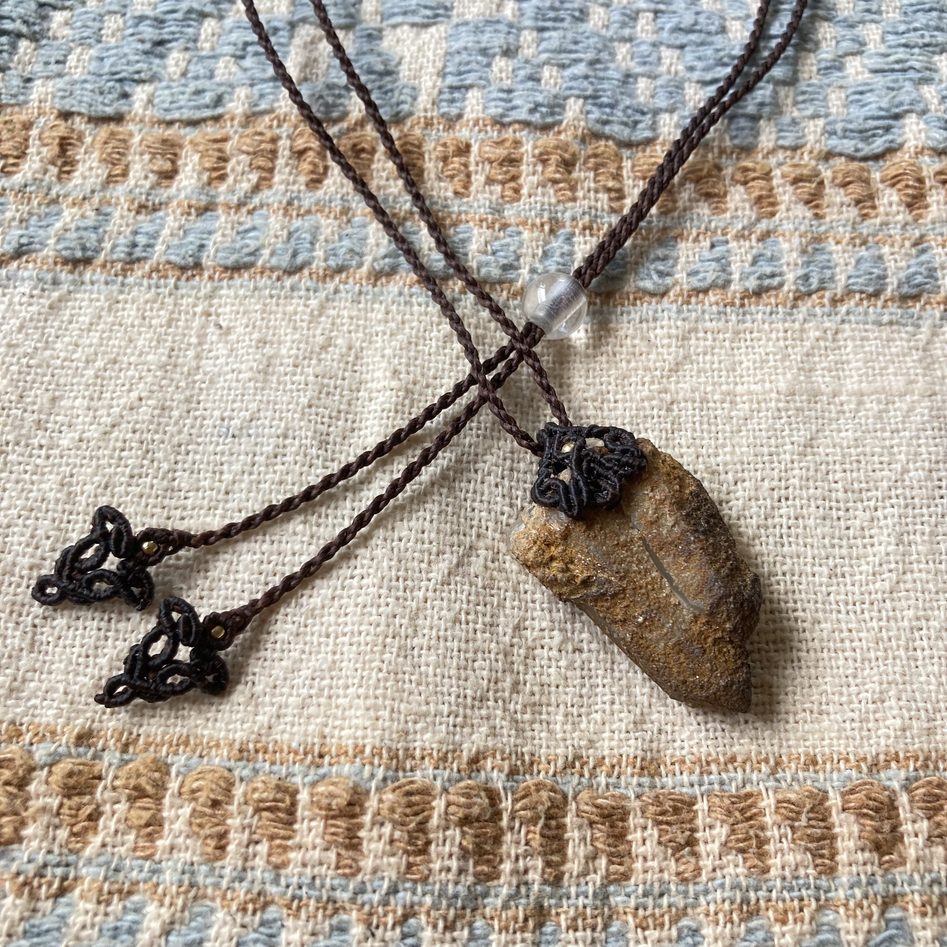 -ソウルメイトツイン-国産長野小川山煙水晶マクラメネックレス