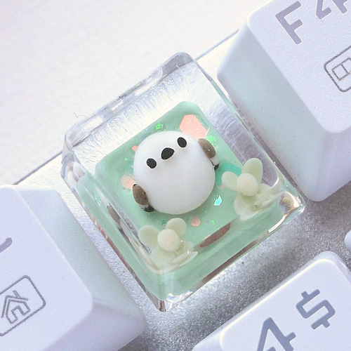 シマエナガさん キーキャップ（背景色ペールグリーン）メカニカル