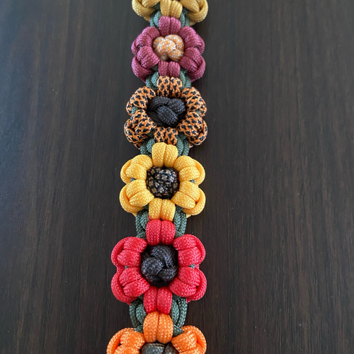 パラコードフラワー首輪大型犬用＆小型犬用2種セット リード・首輪