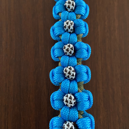 パラコードフラワー首輪大型犬用＆小型犬用2種セット リード・首輪