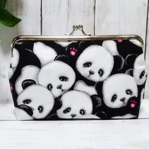 コロコロ パンダ 角型がま口 通帳ケース 小物入れ 多目的ポーチ ポーチ