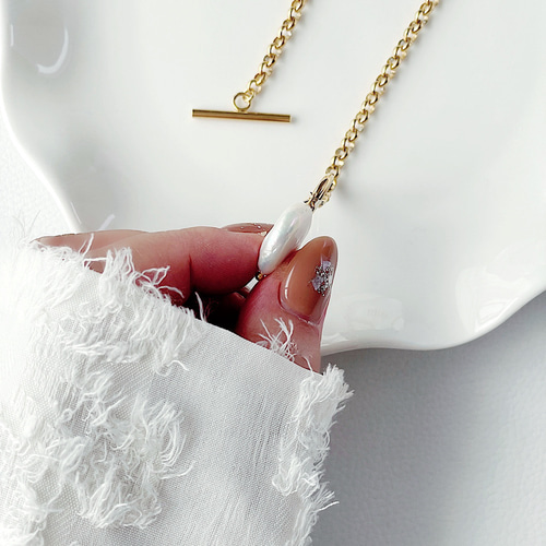 ひとつで映える | 淡水パール コイン ネックレス サージカル