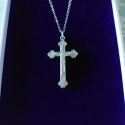 イタリア 暗闇で光る十字架 蛍光蓄光 御守りロザリオネックレス