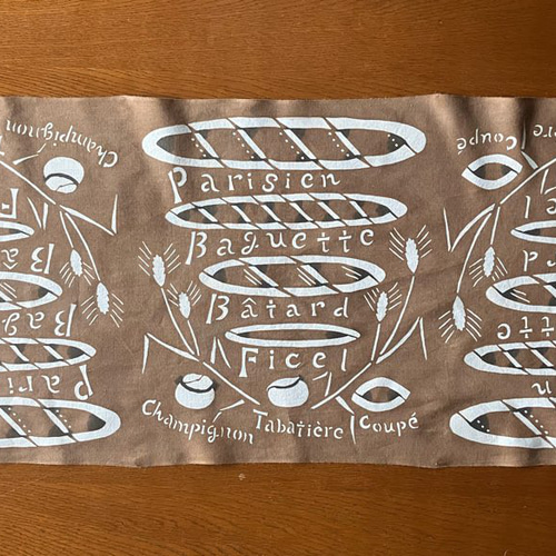 柿渋染め手ぬぐい フランスパン ハンカチ・手ぬぐい tabipan 通販