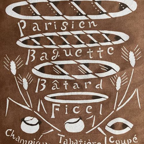 柿渋染め手ぬぐい フランスパン ハンカチ・手ぬぐい tabipan 通販