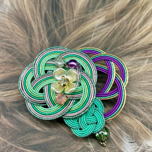 3216髪飾り ヘアクリップ＆ブローチ 2WAY 浴衣 イベント 和装小物  