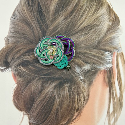 3216髪飾り ヘアクリップ＆ブローチ 2WAY 浴衣 イベント 和装小物  