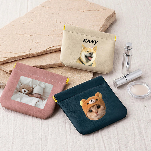 ミニポーチ ペット うちの子グッズ オーダーメイドバネ口ポーチ 犬、猫