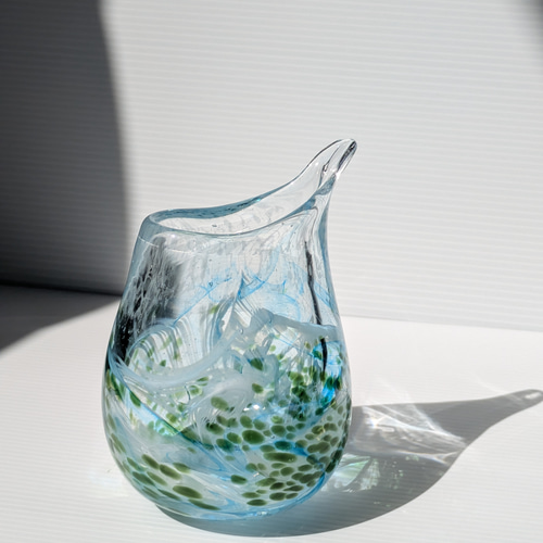 納得できる割引 ひっぱり しぶき/ 一輪挿し・花瓶・花器 花瓶 / 吹きガラス 工芸品