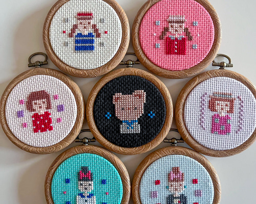 刺繍キット|ミニフレーム「小さな人たち」 キット アズママイコ 刺繍キット|ミニフレーム「小さな人たち」 キット アズママイコ