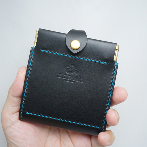 本革 イタリアンレザー コンパクト財布／ウォレット バネ口タイプ