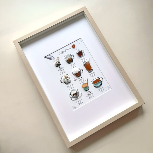 9種のコーヒー “Coffee Menu Special”〉シーグラスアート その他アート