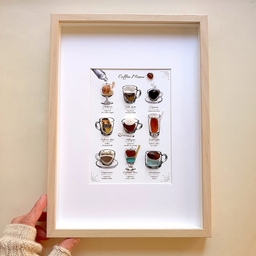 9種のコーヒー “Coffee Menu Special”〉シーグラスアート その他アート