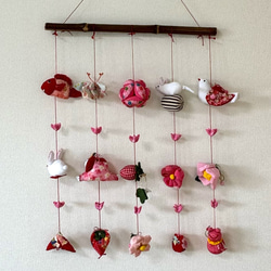 壁掛け吊るし雛① かわいい吊るし飾り 1点物 桃の節句 ひな祭り