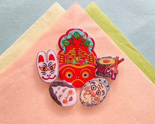 おはよう！スパンク　ブローチ　バッジ　メタル素材　当時物　昭和レトロ 昭和レトロ ブローチ・バッジ おだんご屋のおじさん…バッグ