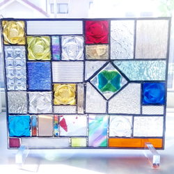 ステンドグラス　レモンモチーフのパネル ステンドグラス レモンモチーフのパネル ステンドグラスのレモンパネル