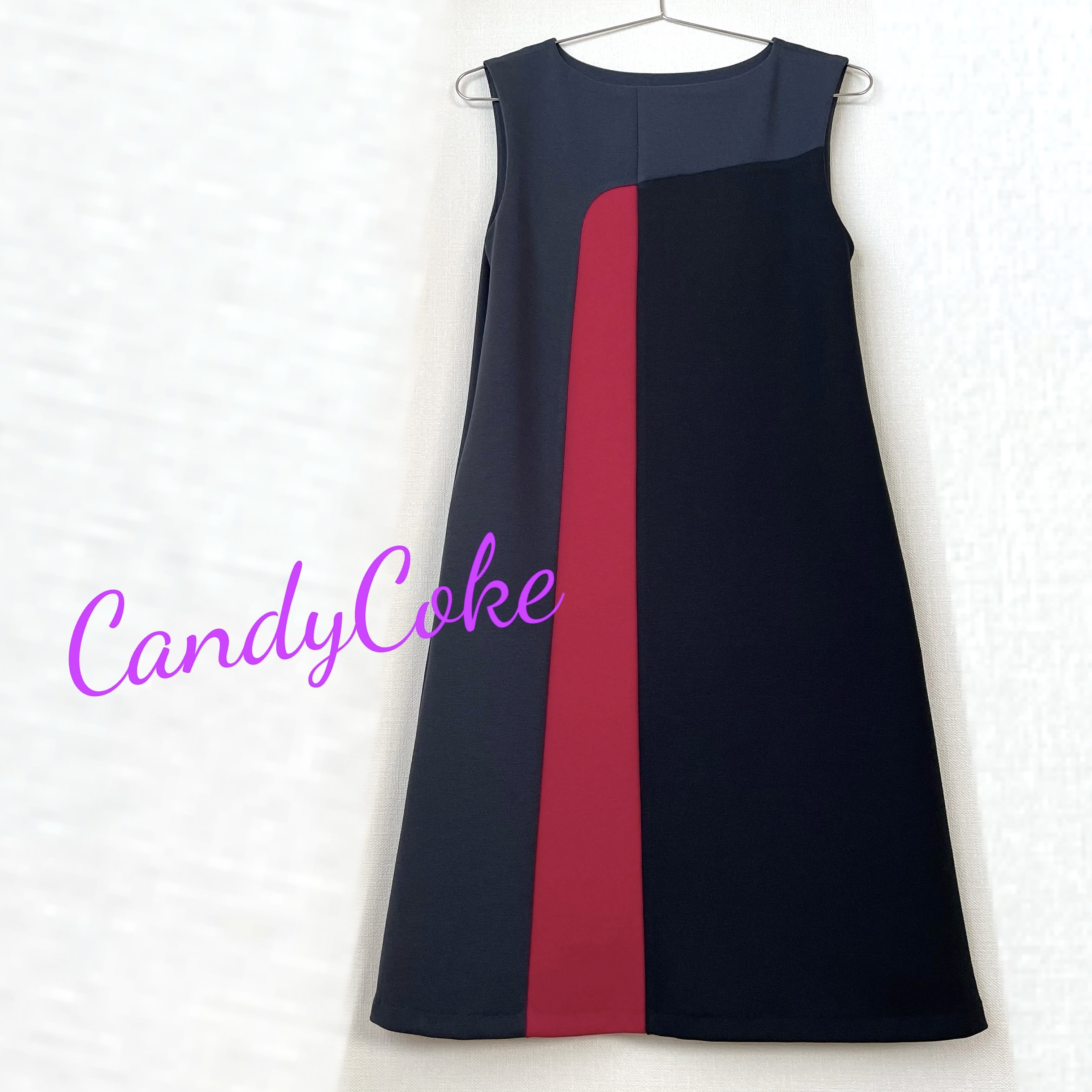 ラインカラーオーダーワンピ✨赤←お好きな色に変更可能✨