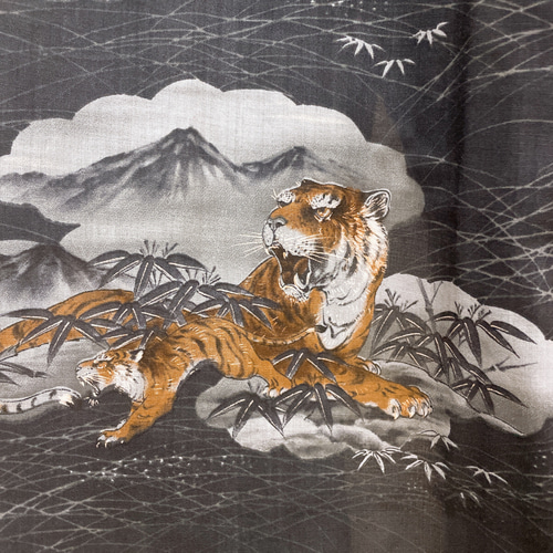 虎紋様 メンズ 優雅な風格 着物ガウン 羽織 着物リメイク 長襦袢  