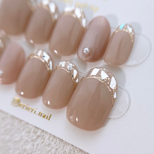 人気No.1 王道な大人ネイル♡ フレンチ ピンクベージュ マグネット