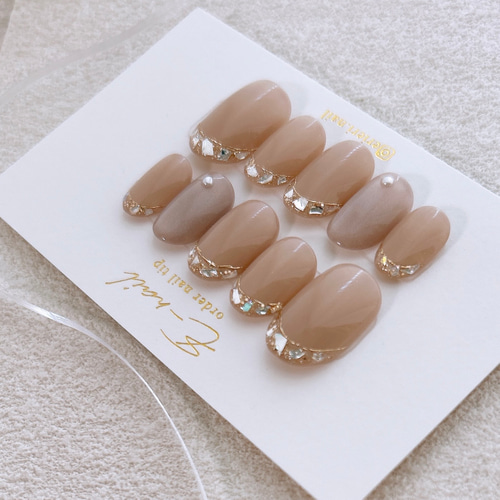 王道な大人ネイル♡ フレンチ ピンクベージュ マグネット 上品  