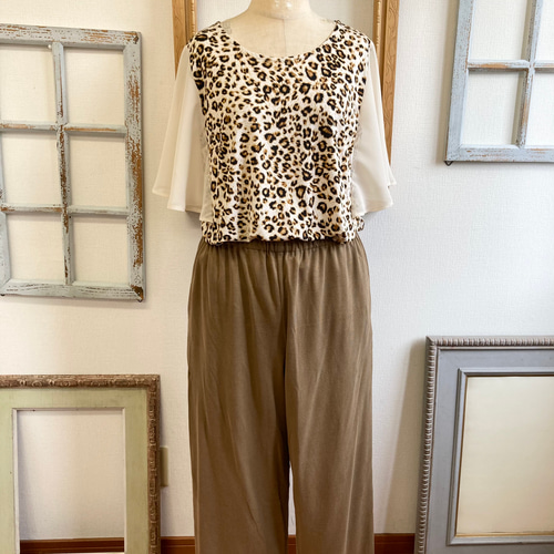 セール価格楽ちんワイドパンツ❤️両ポケット付きワイドパンツ モカ  