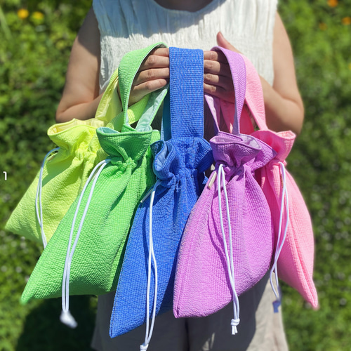 再販ネオンカラーが目を引くैヌビ巾着バッグ 巾着バッグ nubi 通販