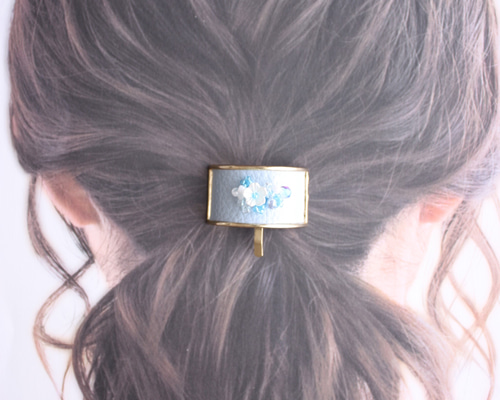 新品　ガーグル　pearl  flower ヘアーカフス　ヘアカフ　ライトブルー 518dbd951f0bff6831d26ad6f3d092