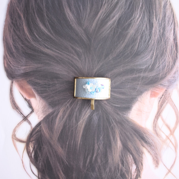 新品 ガーグル pearl flower ヘアーカフス ヘアカフ ライトブルー ヘア