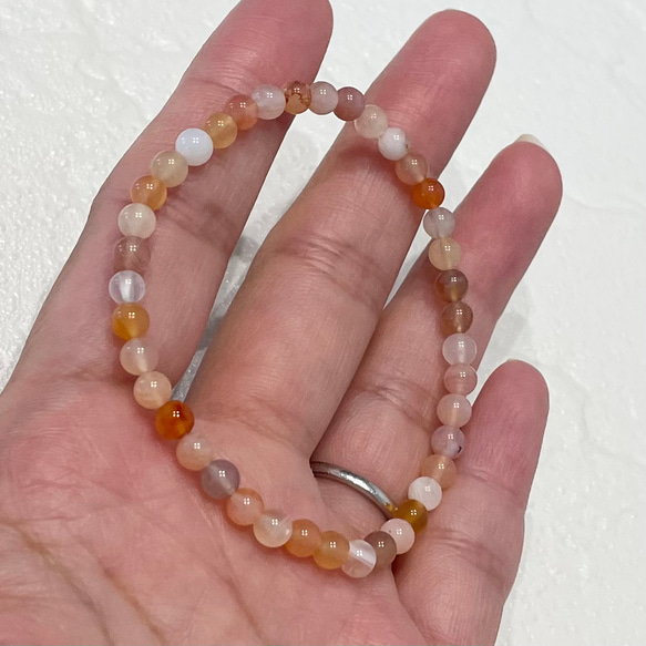 天然石ブレスレット407◇マダガスカルカーネリアン 3枚目の画像