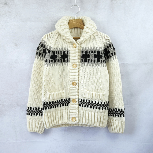 再販！】ローゲージウール・クロス柄カウチンジャケット（N-450075